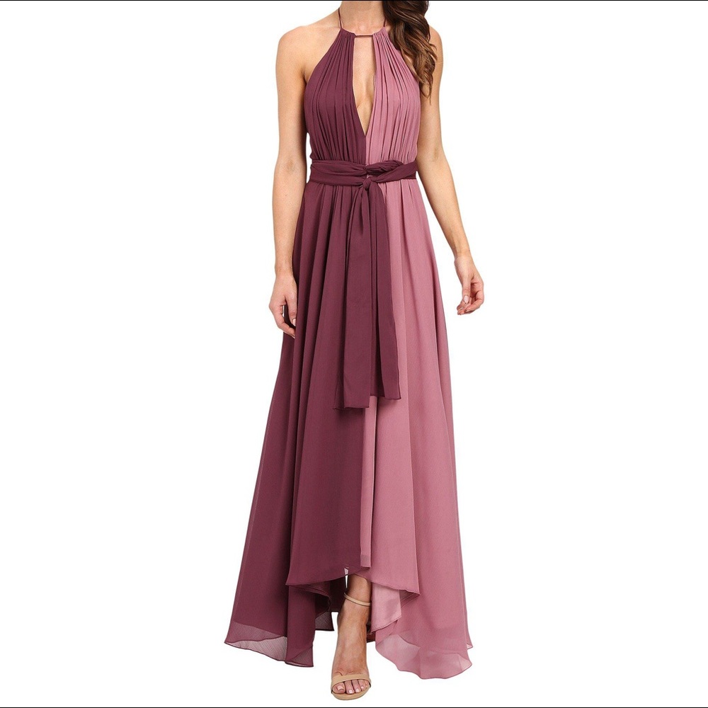 Halter Two toned Evening Gown.